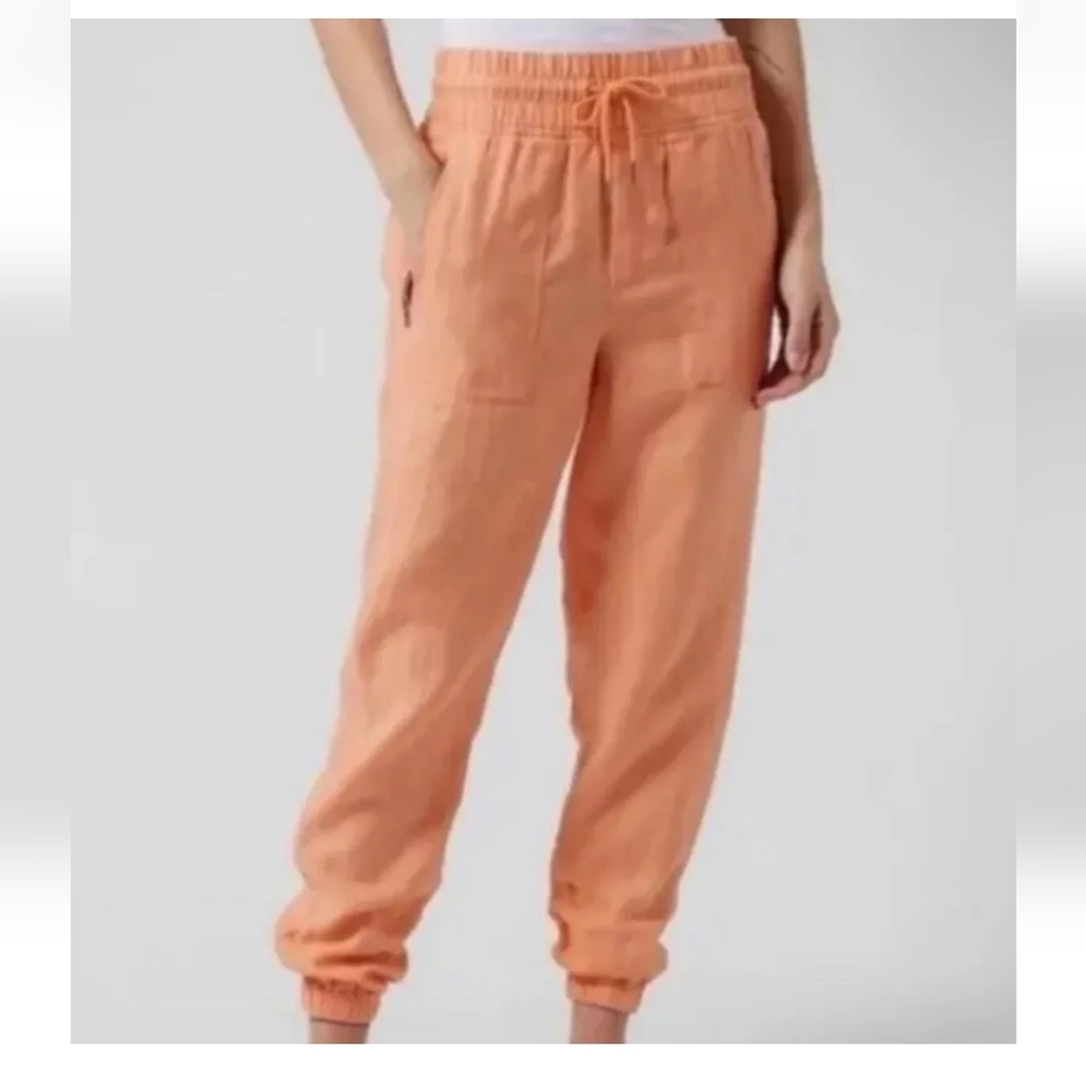 Athleta Linen Jogger Pants Coastal Summer Beach Casual Breathable Cabo L 12